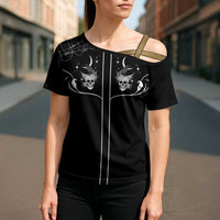 Skull Cowboy Cross Shoulder Shirt Western Yoke Style - Wonder Print Shop