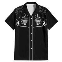 Skull Cowboy Family Matching Mermaid Dress and Hawaiian Shirt Western Yoke Style - Wonder Print Shop