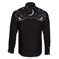 Skull Cowboy Family Matching Off The Shoulder Long Sleeve Dress and Hawaiian Shirt Western Yoke Style - Wonder Print Shop