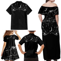 Skull Cowboy Family Matching Off Shoulder Maxi Dress and Hawaiian Shirt Western Yoke Style - Wonder Print Shop