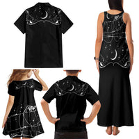 Skull Cowboy Family Matching Tank Maxi Dress and Hawaiian Shirt Western Yoke Style - Wonder Print Shop