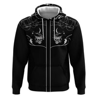 Skull Cowboy Hoodie Western Yoke Style - Wonder Print Shop