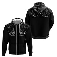 Skull Cowboy Hoodie Western Yoke Style - Wonder Print Shop