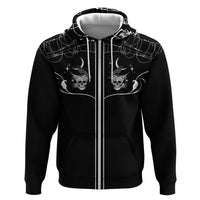 Skull Cowboy Hoodie Western Yoke Style - Wonder Print Shop