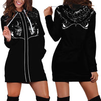 Skull Cowboy Hoodie Dress Western Yoke Style - Wonder Print Shop