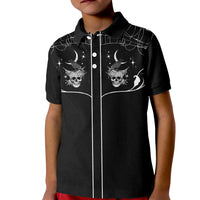 Skull Cowboy Kid Polo Shirt Western Yoke Style - Wonder Print Shop