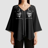 Skull Cowboy Kimono Sleeve Blouse Western Yoke Style - Wonder Print Shop
