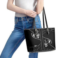 Skull Cowboy Leather Tote Bag Western Yoke Style - Wonder Print Shop