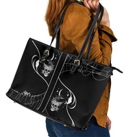 Skull Cowboy Leather Tote Bag Western Yoke Style - Wonder Print Shop