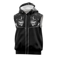 Skull Cowboy Sleeveless Hoodie Western Yoke Style - Wonder Print Shop