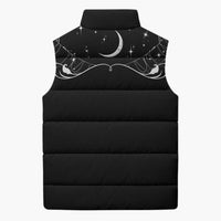 Skull Cowboy Sleeveless Puffer Jacket Western Yoke Style - Wonder Print Shop