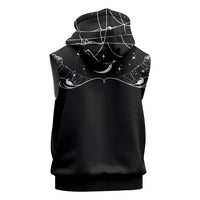 Skull Cowboy Sleeveless Zip Hoodie Western Yoke Style - Wonder Print Shop