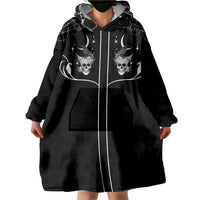 Skull Cowboy Wearable Blanket Hoodie Western Yoke Style - Wonder Print Shop