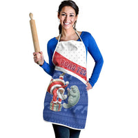Cape Verde Christmas Apron Black Santa Clause With The Manatee - Wonder Print Shop