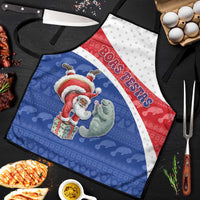 Cape Verde Christmas Apron Black Santa Clause With The Manatee - Wonder Print Shop