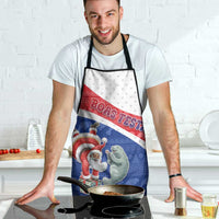 Cape Verde Christmas Apron Black Santa Clause With The Manatee - Wonder Print Shop