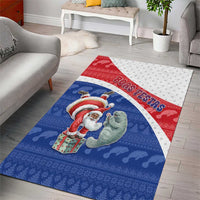 Cape Verde Christmas Area Rug Black Santa Clause With The Manatee - Wonder Print Shop