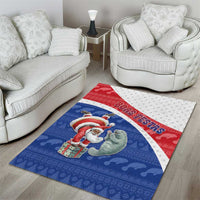 Cape Verde Christmas Area Rug Black Santa Clause With The Manatee - Wonder Print Shop