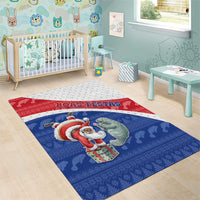 Cape Verde Christmas Area Rug Black Santa Clause With The Manatee - Wonder Print Shop