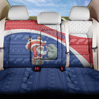 Cape Verde Christmas Back Car Seat Cover Black Santa Clause With The Manatee - Wonder Print Shop