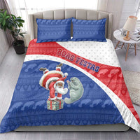 Cape Verde Christmas Bedding Set Black Santa Clause With The Manatee - Wonder Print Shop