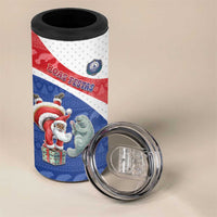 Personalized Cape Verde Christmas 4 in 1 Can Cooler Tumbler Black Santa Clause With The Manatee - Wonder Print Shop