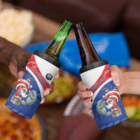 Personalized Cape Verde Christmas 4 in 1 Can Cooler Tumbler Black Santa Clause With The Manatee - Wonder Print Shop