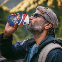 Personalized Cape Verde Christmas 4 in 1 Can Cooler Tumbler Black Santa Clause With The Manatee - Wonder Print Shop