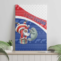 Cape Verde Christmas Canvas Wall Art Black Santa Clause With The Manatee - Wonder Print Shop