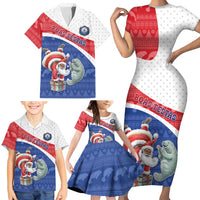 Personalized Cape Verde Christmas Family Matching Short Sleeve Bodycon Dress and Hawaiian Shirt Black Santa Clause With The Manatee - Wonder Print Shop