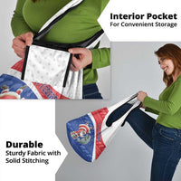 Cape Verde Christmas Grocery Bag Black Santa Clause With The Manatee - Wonder Print Shop