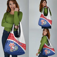 Cape Verde Christmas Grocery Bag Black Santa Clause With The Manatee - Wonder Print Shop