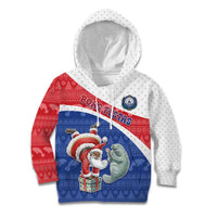 Personalized Cape Verde Christmas Kid Hoodie Black Santa Clause With The Manatee - Wonder Print Shop