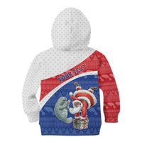 Personalized Cape Verde Christmas Kid Hoodie Black Santa Clause With The Manatee - Wonder Print Shop