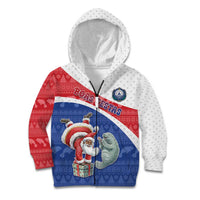 Personalized Cape Verde Christmas Kid Hoodie Black Santa Clause With The Manatee - Wonder Print Shop
