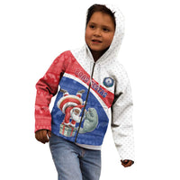 Personalized Cape Verde Christmas Kid Hoodie Black Santa Clause With The Manatee - Wonder Print Shop