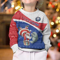Personalized Cape Verde Christmas Kid Ugly Christmas Sweater The Santa Clause With The Manatee - Wonder Print Shop