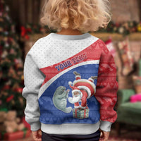Personalized Cape Verde Christmas Kid Ugly Christmas Sweater The Santa Clause With The Manatee - Wonder Print Shop