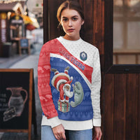 Personalized Cape Verde Christmas Ugly Christmas Sweater The Santa Clause With The Manatee - Wonder Print Shop