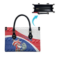 Cape Verde Christmas Leather Bag Black Santa Clause With The Manatee - Wonder Print Shop