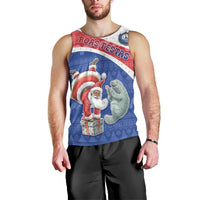 Personalized Cape Verde Christmas Men Tank Top Black Santa Clause With The Manatee - Wonder Print Shop