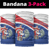 Cape Verde Christmas Neck Gaiter Black Santa Clause With The Manatee - Wonder Print Shop