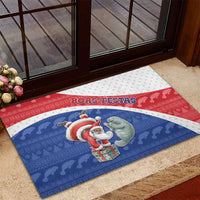 Cape Verde Christmas Rubber Doormat Black Santa Clause With The Manatee - Wonder Print Shop