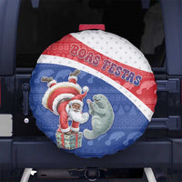 Cape Verde Christmas Spare Tire Cover Black Santa Clause With The Manatee - Wonder Print Shop