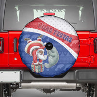 Cape Verde Christmas Spare Tire Cover Black Santa Clause With The Manatee - Wonder Print Shop