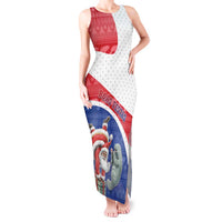 Personalized Cape Verde Christmas Tank Maxi Dress Black Santa Clause With The Manatee - Wonder Print Shop