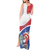 Personalized Cape Verde Christmas Tank Maxi Dress Black Santa Clause With The Manatee - Wonder Print Shop