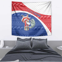 Cape Verde Christmas Tapestry Black Santa Clause With The Manatee - Wonder Print Shop