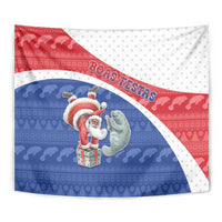 Cape Verde Christmas Tapestry Black Santa Clause With The Manatee - Wonder Print Shop