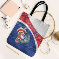Cape Verde Christmas Tote Bag Black Santa Clause With The Manatee - Wonder Print Shop